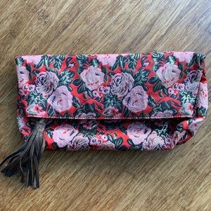Anthropologie Miss Albright Rose Foldover Clutch